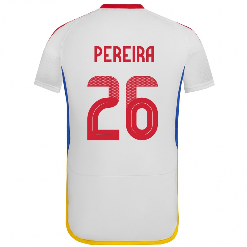 Kids Football Venezuela Daniel Pereira #26 White Away Jersey 24-26 T-Shirt Uk