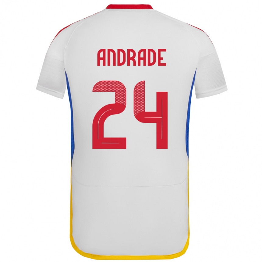 Kids Football Venezuela Kervin Andrade #24 White Away Jersey 24-26 T-Shirt Uk