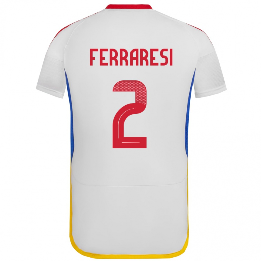 Kids Football Venezuela Nahuel Ferraresi #2 White Away Jersey 24-26 T-Shirt Uk