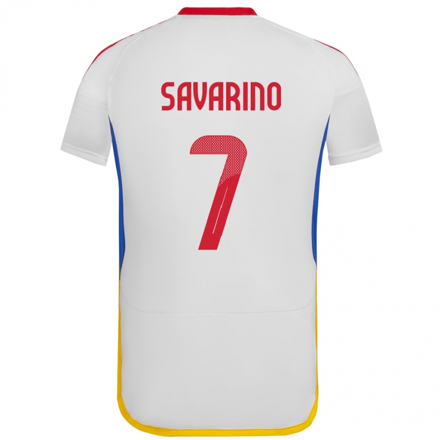 Kids Football Venezuela Jefferson Savarino #7 White Away Jersey 24-26 T-Shirt Uk