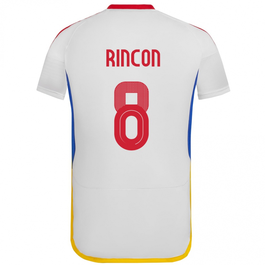 Kids Football Venezuela Tomás Rincón #8 White Away Jersey 24-26 T-Shirt Uk