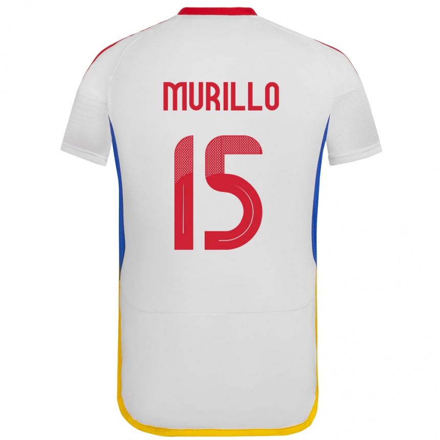 Kids Football Venezuela Jhon Murillo #15 White Away Jersey 24-26 T-Shirt Uk