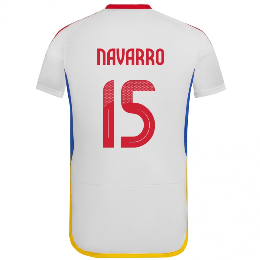 Kids Football Venezuela Miguel Navarro #15 White Away Jersey 24-26 T-Shirt Uk