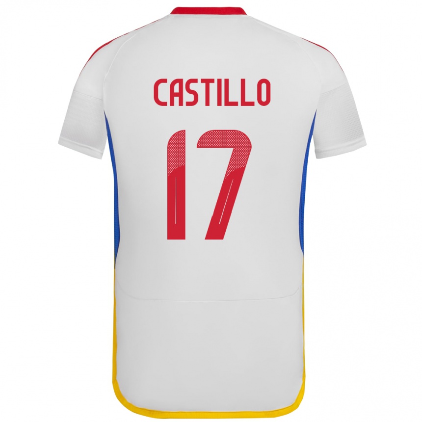 Kids Football Venezuela Edson Castillo #17 White Away Jersey 24-26 T-Shirt Uk