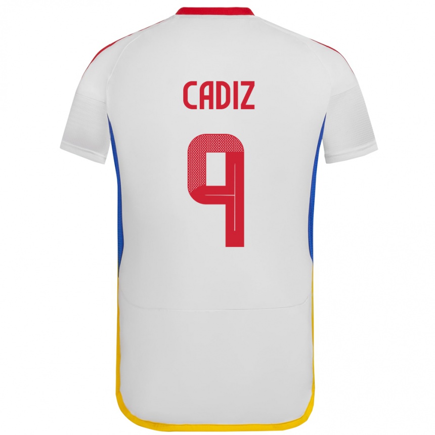 Kids Football Venezuela Jhonder Cádiz #9 White Away Jersey 24-26 T-Shirt Uk