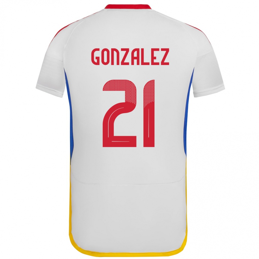 Kids Football Venezuela Alexander González #21 White Away Jersey 24-26 T-Shirt Uk