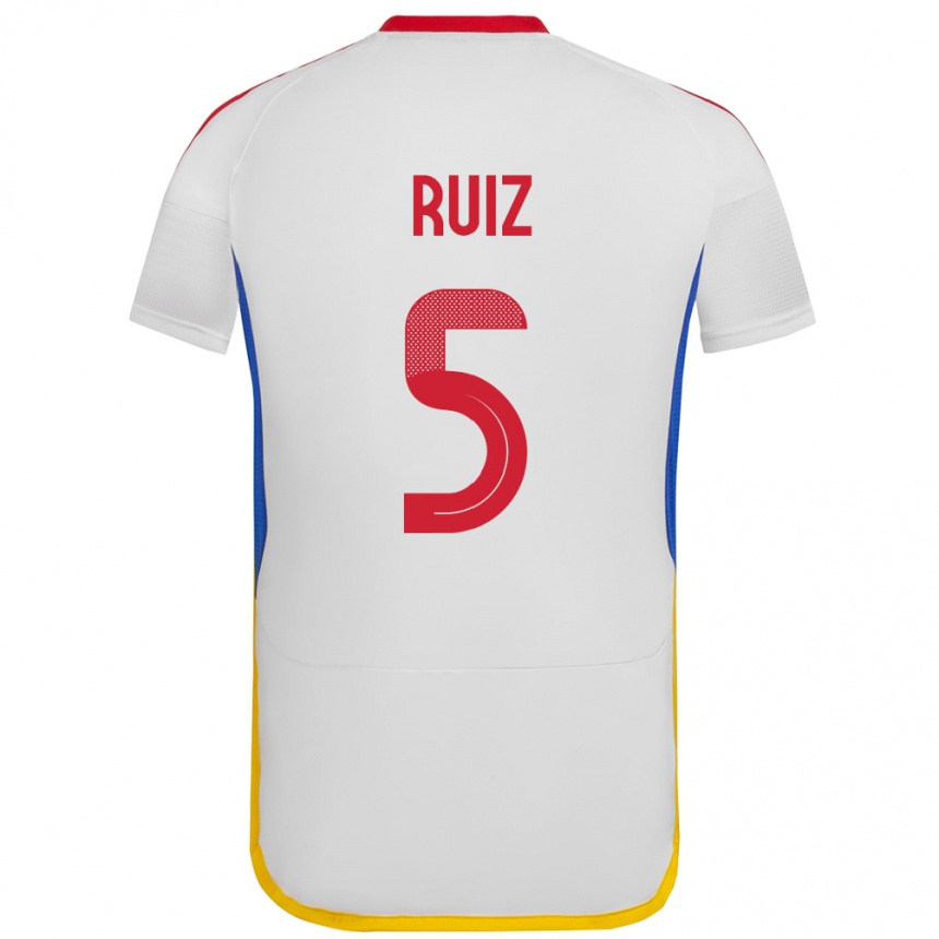 Kids Football Venezuela Emerson Ruíz #5 White Away Jersey 24-26 T-Shirt Uk