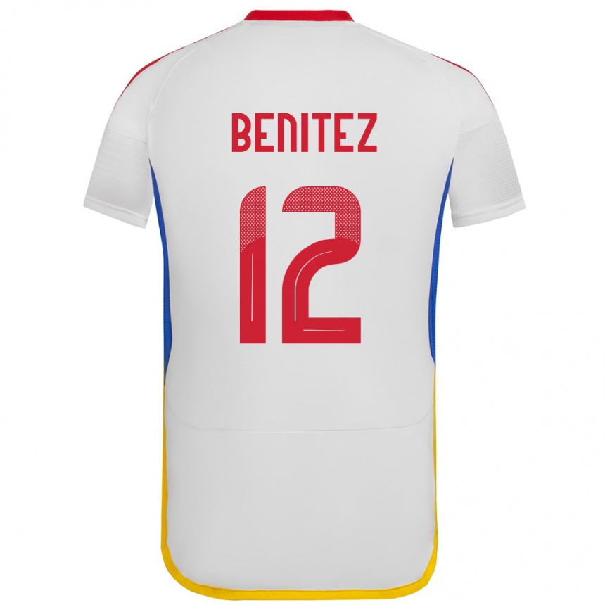 Kids Football Venezuela Frankarlos Benítez #12 White Away Jersey 24-26 T-Shirt Uk