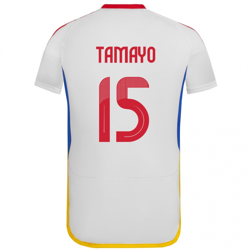 Kids Football Venezuela Bianneider Tamayo #15 White Away Jersey 24-26 T-Shirt Uk