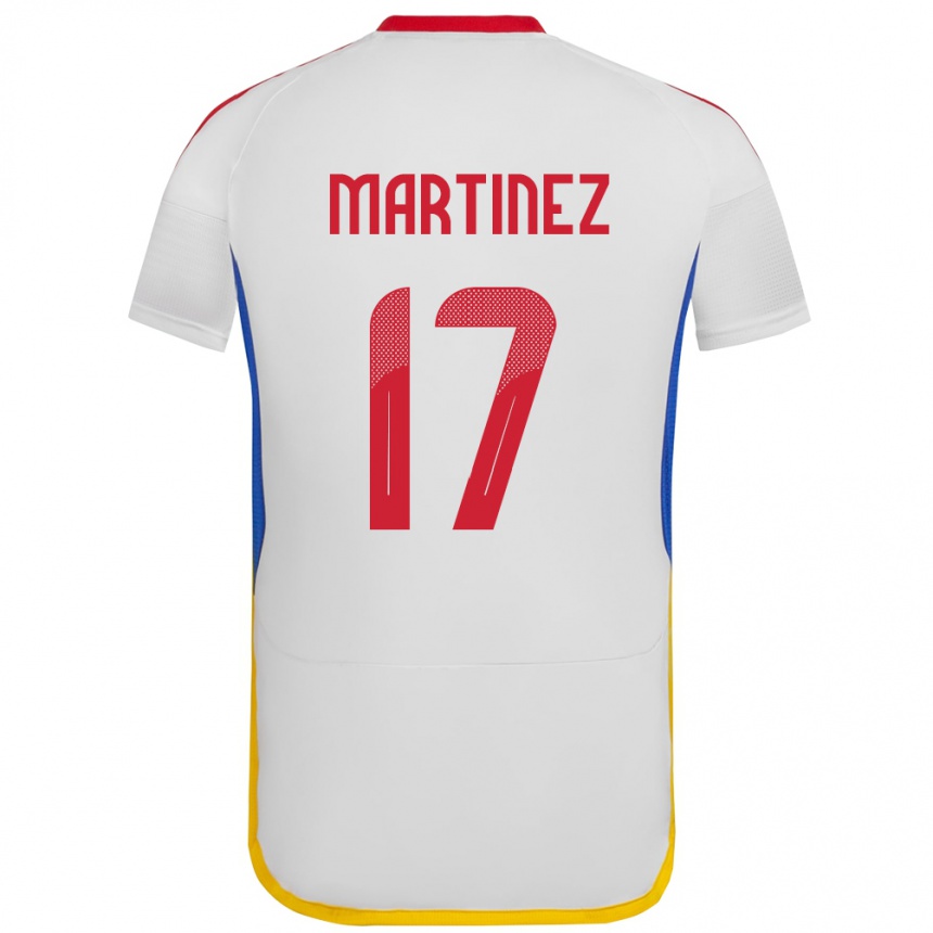 Kids Football Venezuela David Martínez #17 White Away Jersey 24-26 T-Shirt Uk