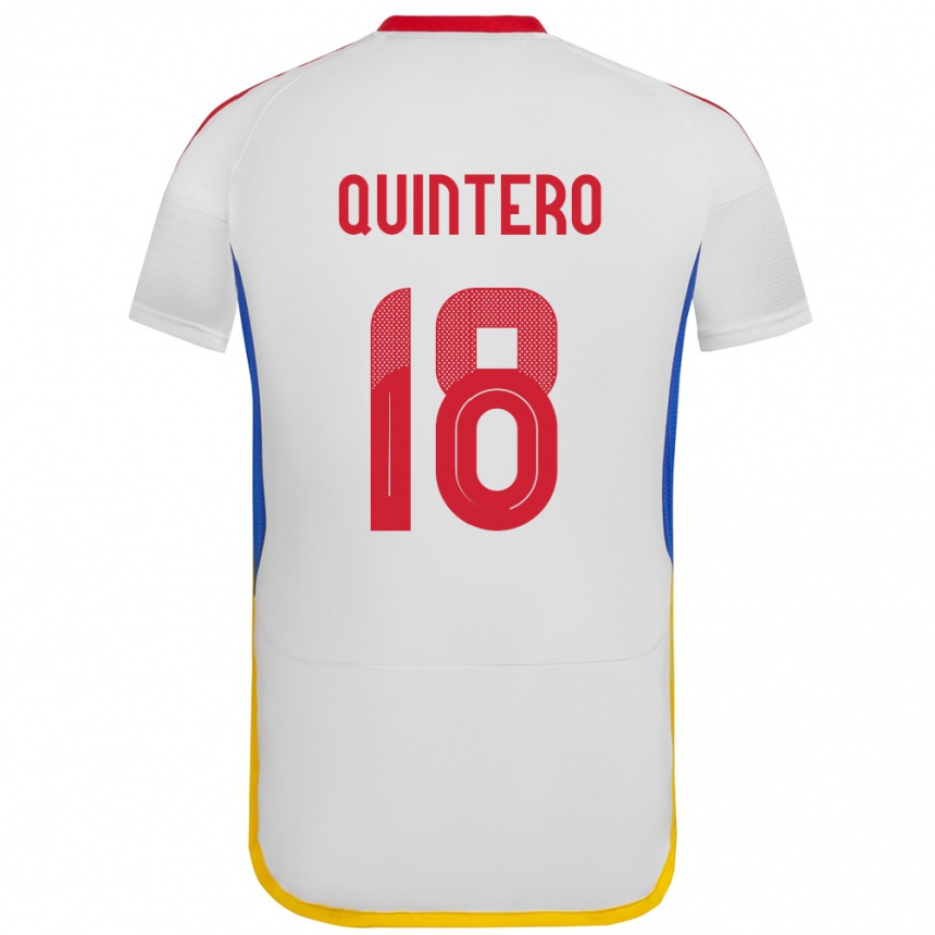 Kids Football Venezuela Jesús Quintero #18 White Away Jersey 24-26 T-Shirt Uk