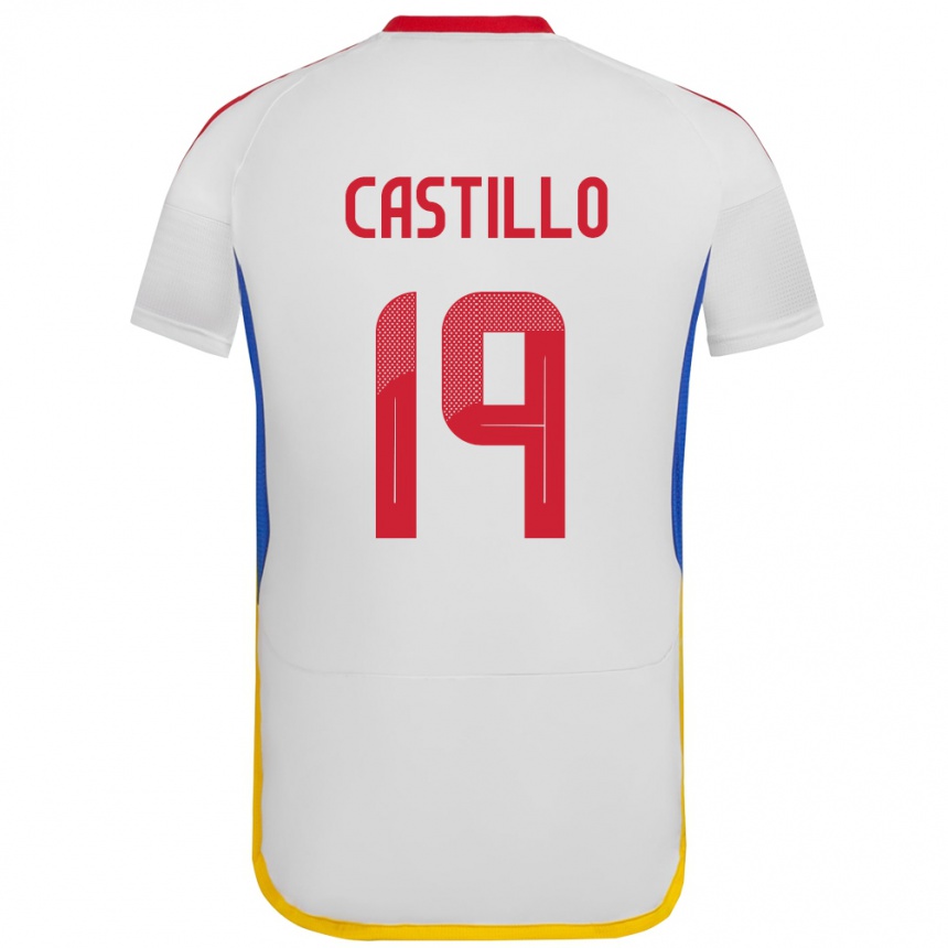 Kids Football Venezuela Bryan Castillo #19 White Away Jersey 24-26 T-Shirt Uk