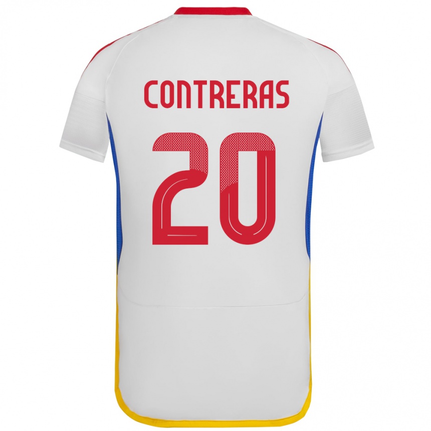 Kids Football Venezuela Anderson Contreras #20 White Away Jersey 24-26 T-Shirt Uk