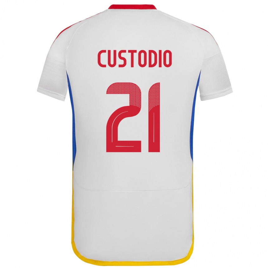 Kids Football Venezuela Alex Custodio #21 White Away Jersey 24-26 T-Shirt Uk