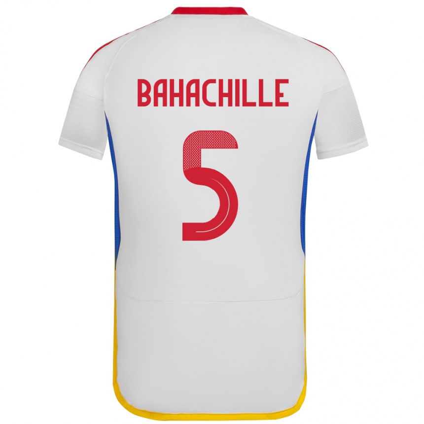 Kids Football Venezuela Abraham Bahachille #5 White Away Jersey 24-26 T-Shirt Uk