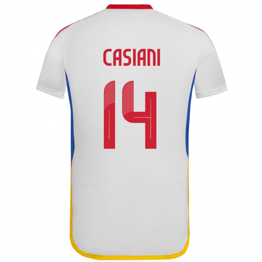 Kids Football Venezuela Luis Casiani #14 White Away Jersey 24-26 T-Shirt Uk