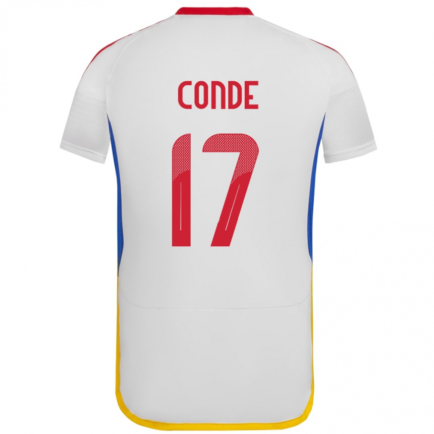 Kids Football Venezuela Óscar Conde #17 White Away Jersey 24-26 T-Shirt Uk