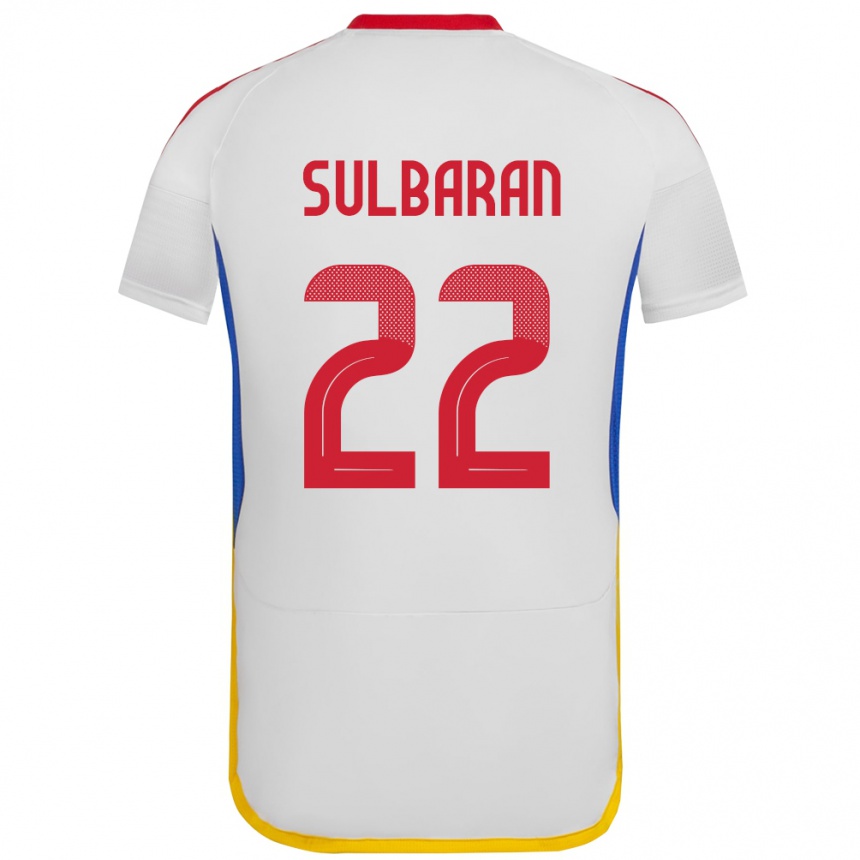 Kids Football Venezuela Manuel Sulbarán #22 White Away Jersey 24-26 T-Shirt Uk