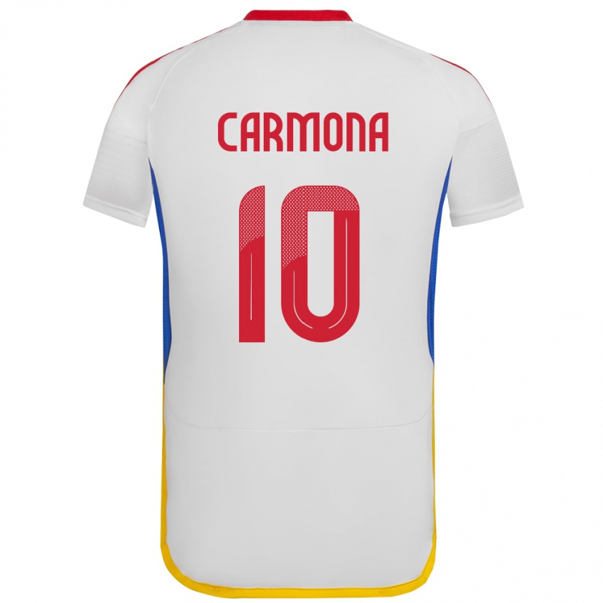 Kids Football Venezuela Wikelman Carmona #10 White Away Jersey 24-26 T-Shirt Uk