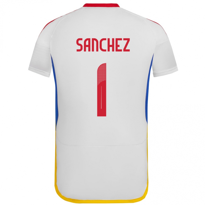 Kids Football Venezuela Jorge Sánchez #1 White Away Jersey 24-26 T-Shirt Uk