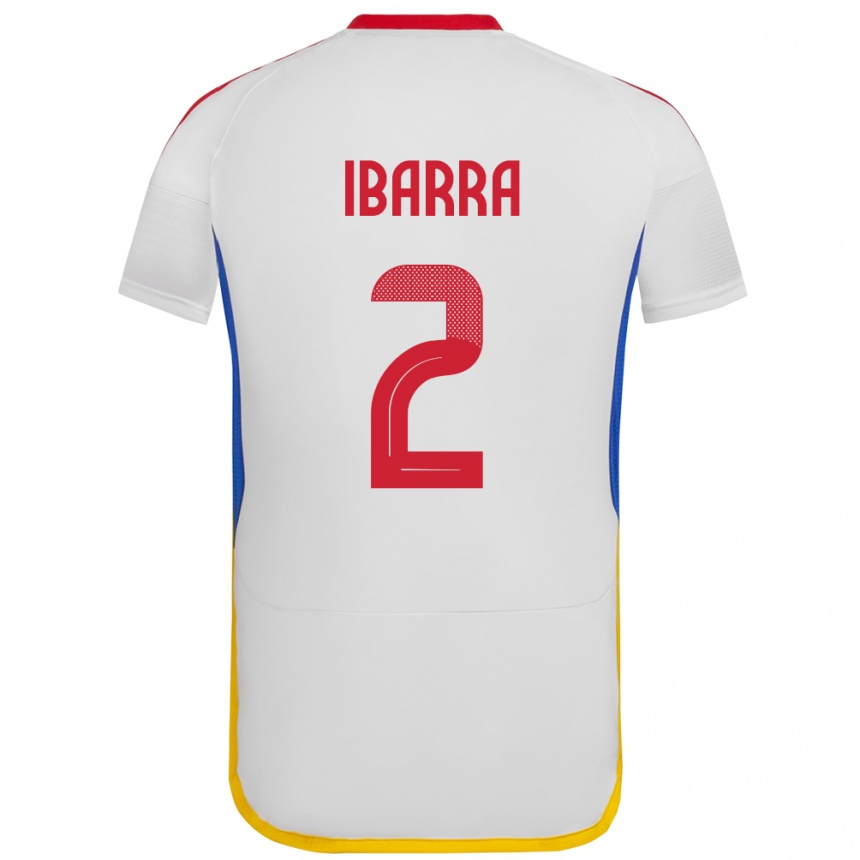 Kids Football Venezuela Pablo Ibarra #2 White Away Jersey 24-26 T-Shirt Uk