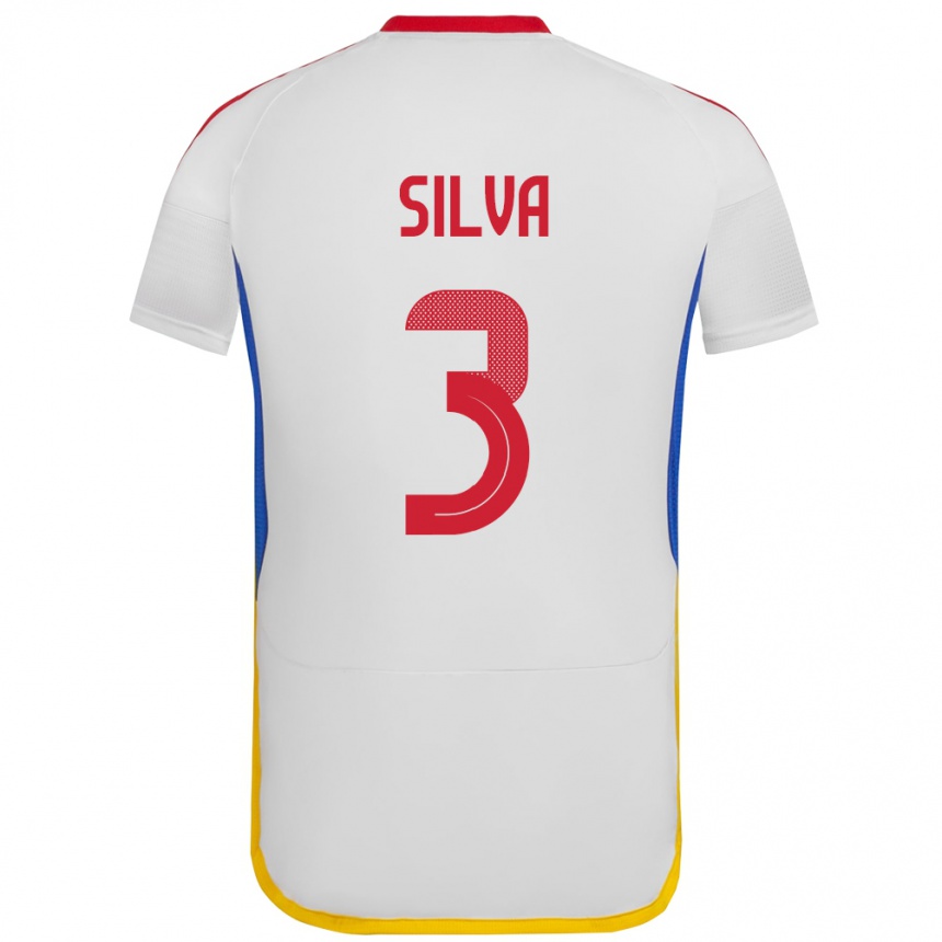 Kids Football Venezuela Santiago Silva #3 White Away Jersey 24-26 T-Shirt Uk