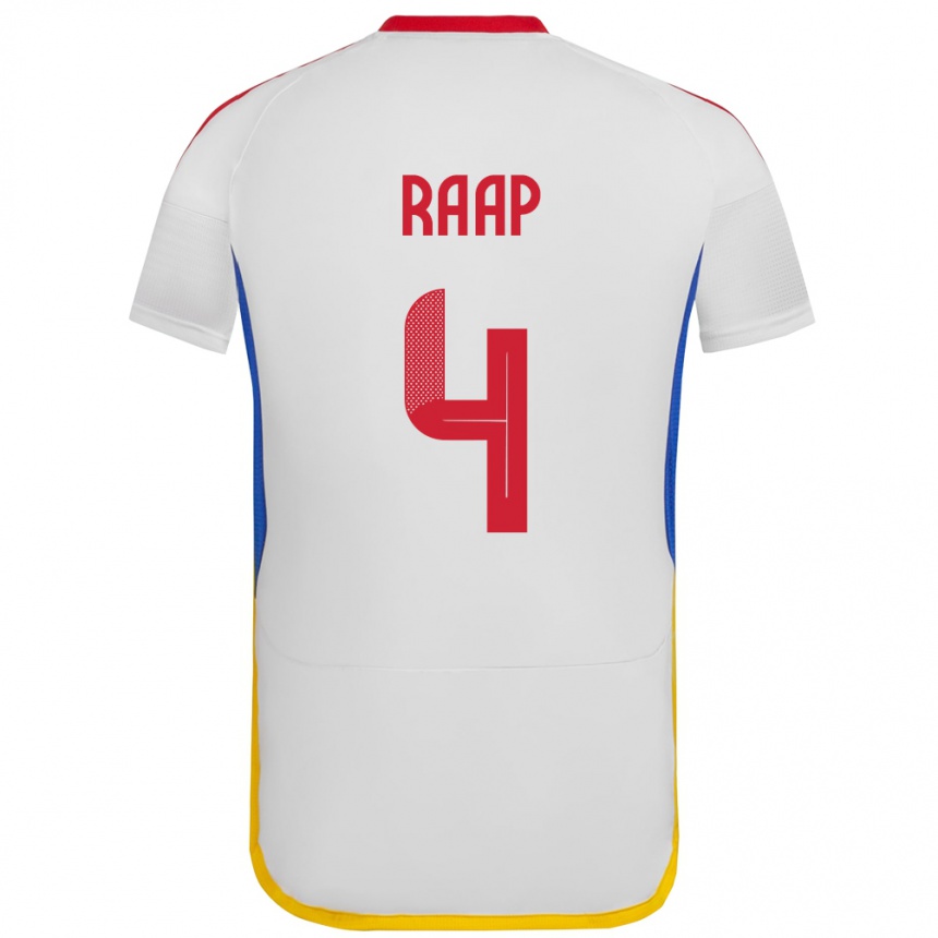 Kids Football Venezuela Yiandro Raap #4 White Away Jersey 24-26 T-Shirt Uk