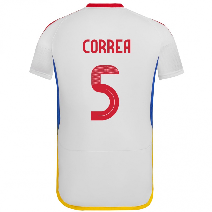 Kids Football Venezuela José Correa #5 White Away Jersey 24-26 T-Shirt Uk