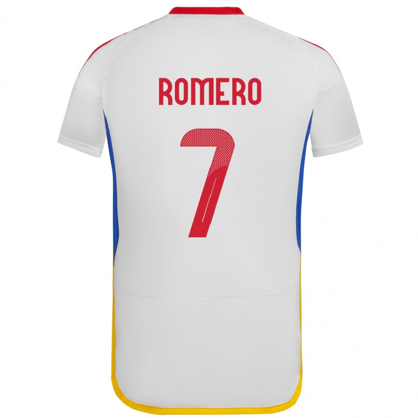 Kids Football Venezuela Leenhan Romero #7 White Away Jersey 24-26 T-Shirt Uk