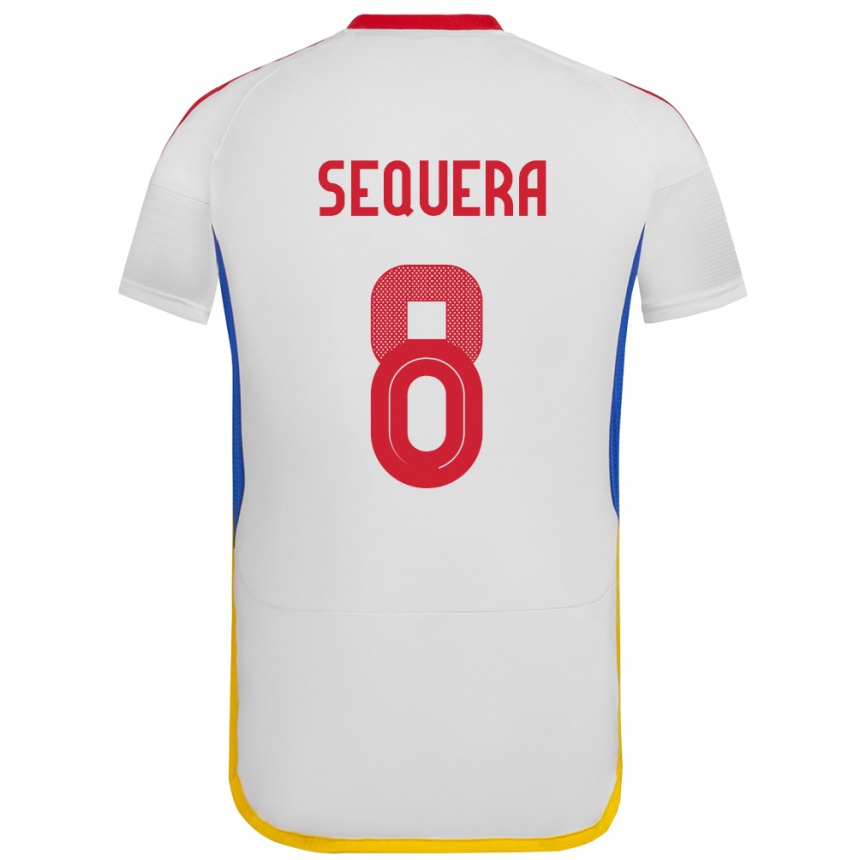 Kids Football Venezuela Giovanny Sequera #8 White Away Jersey 24-26 T-Shirt Uk