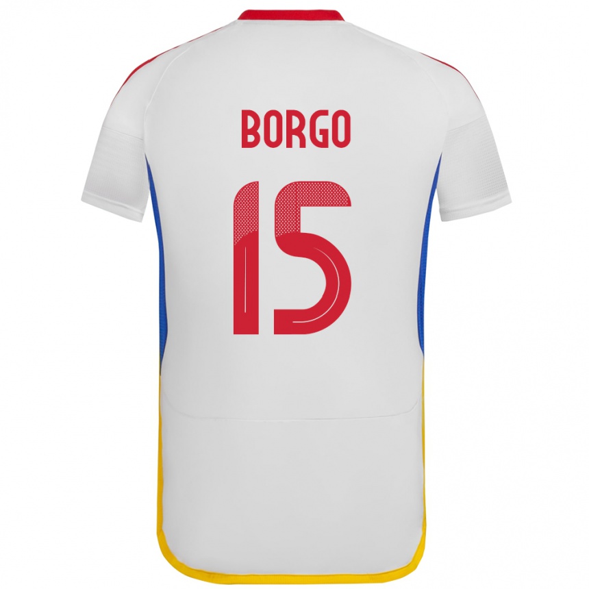 Kids Football Venezuela Ángel Borgo #15 White Away Jersey 24-26 T-Shirt Uk