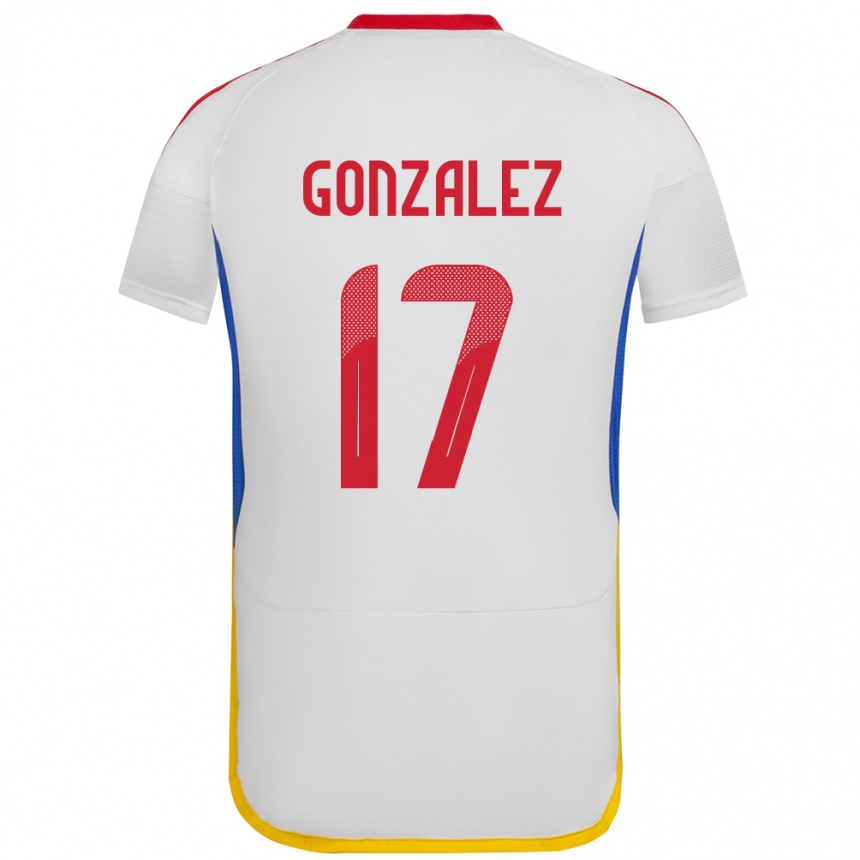 Kids Football Venezuela Mayken González #17 White Away Jersey 24-26 T-Shirt Uk