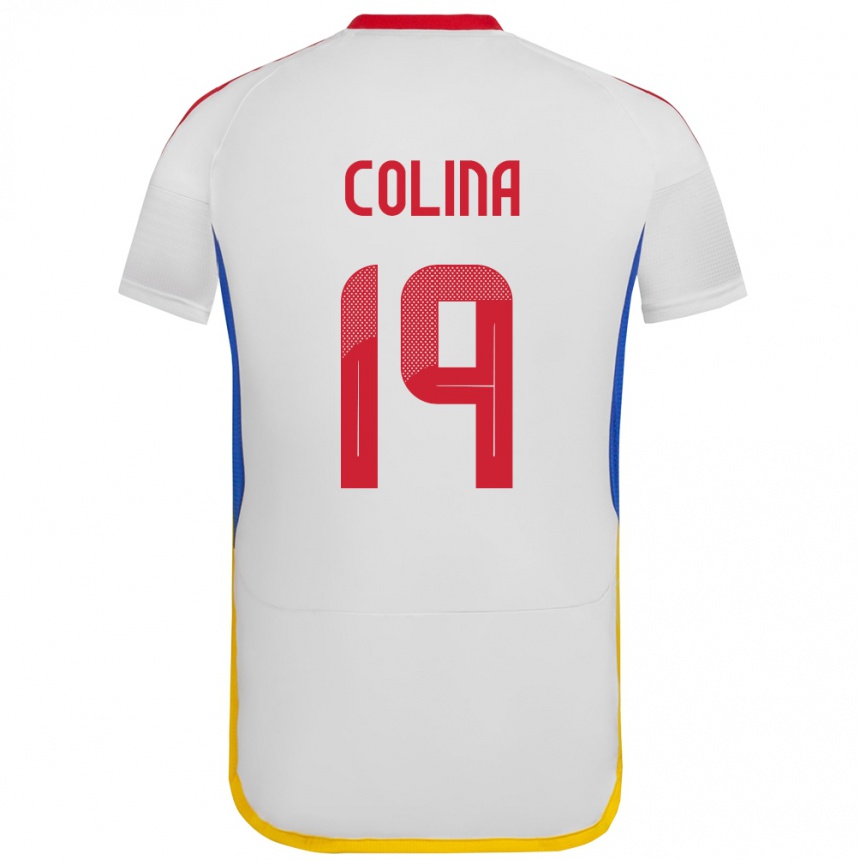 Kids Football Venezuela Junior Colina #19 White Away Jersey 24-26 T-Shirt Uk