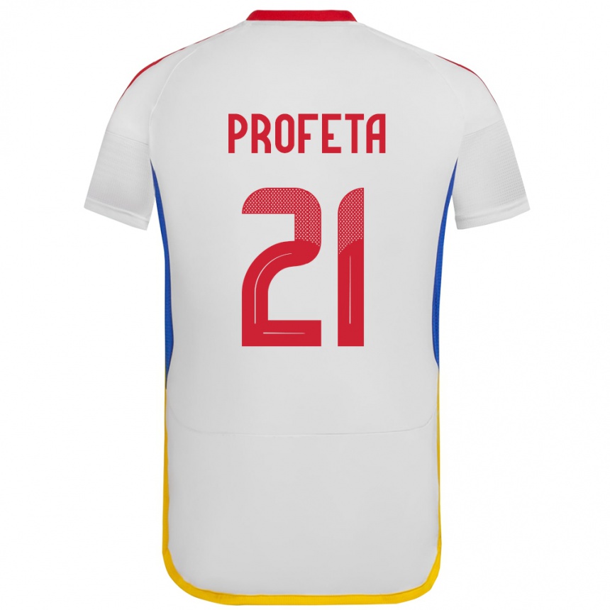 Kids Football Venezuela Nicola Profeta #21 White Away Jersey 24-26 T-Shirt Uk