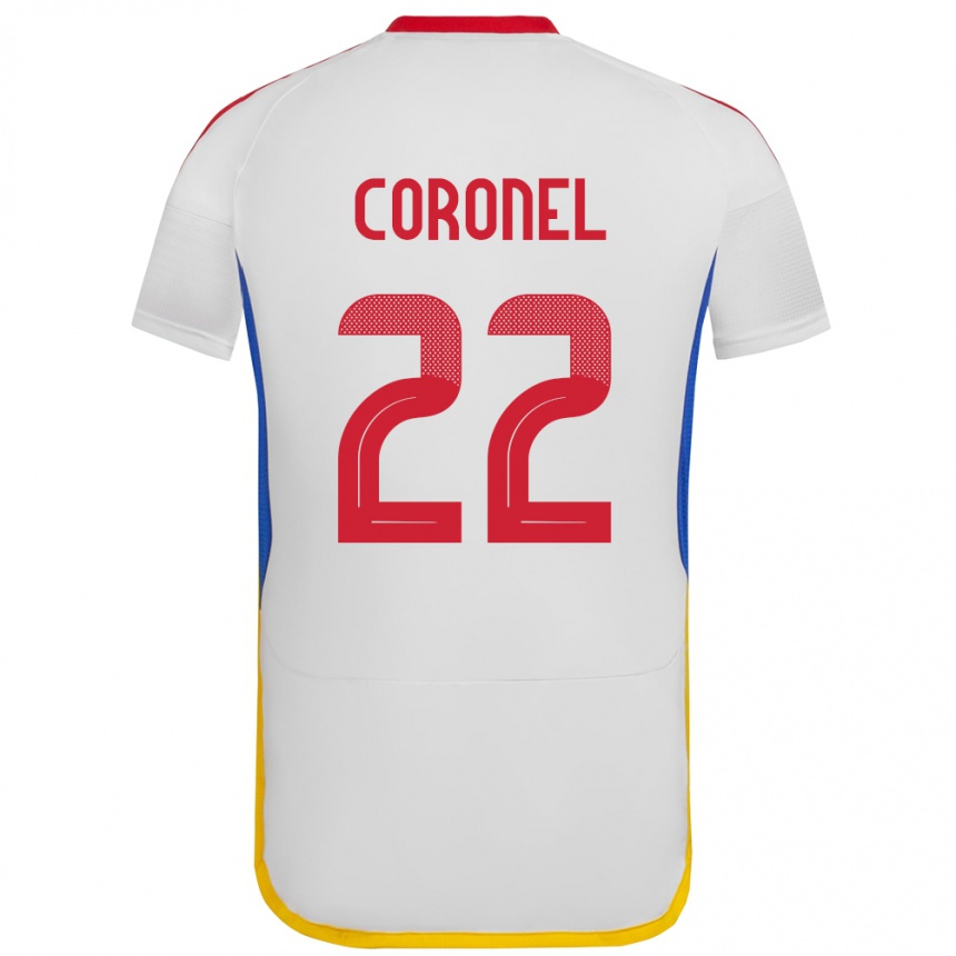 Kids Football Venezuela Nohelis Coronel #22 White Away Jersey 24-26 T-Shirt Uk