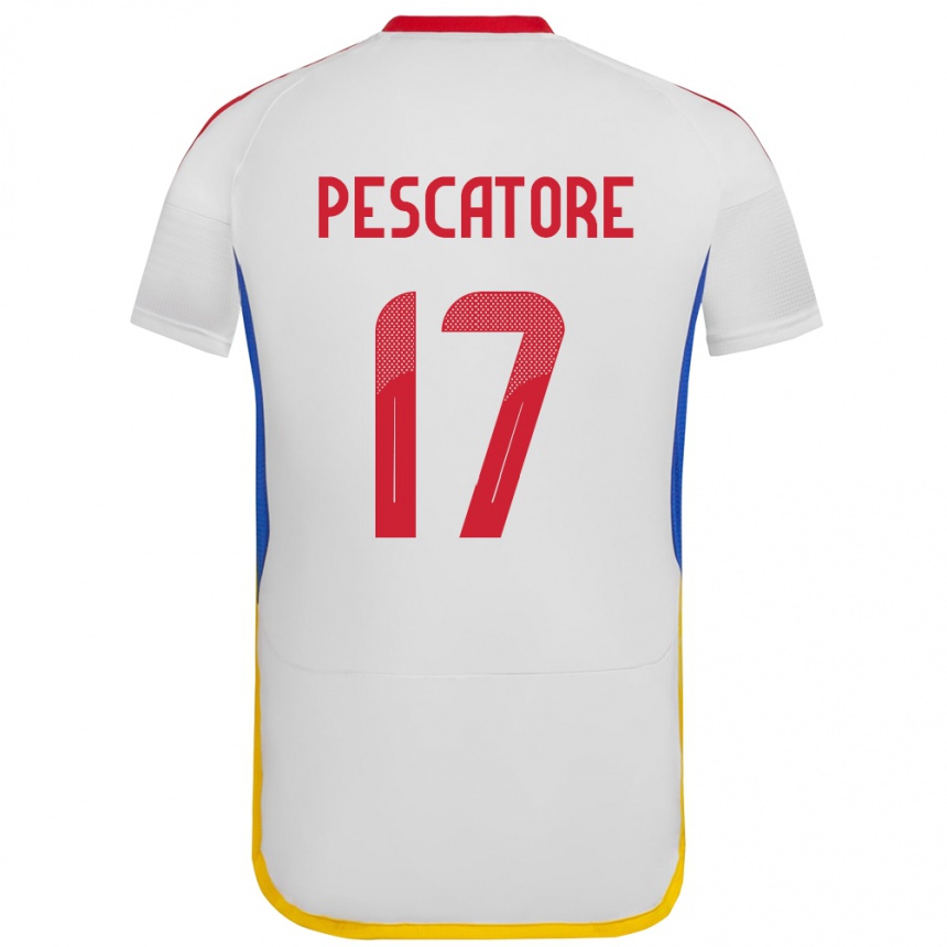 Kids Football Venezuela Camila Pescatore #17 White Away Jersey 24-26 T-Shirt Uk