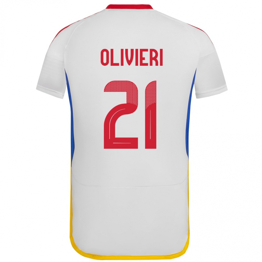 Kids Football Venezuela Bárbara Olivieri #21 White Away Jersey 24-26 T-Shirt Uk