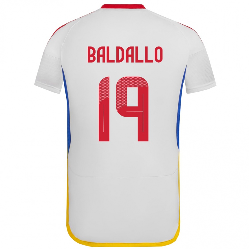 Kids Football Venezuela Micheel Baldallo #19 White Away Jersey 24-26 T-Shirt Uk