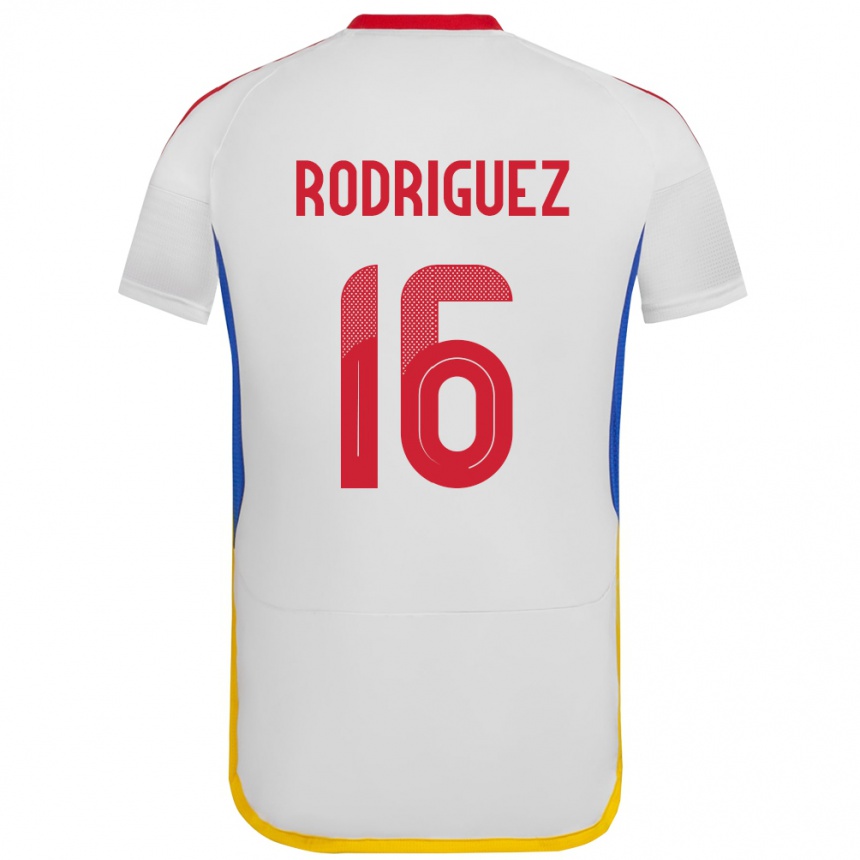 Kids Football Venezuela Arianna Rodríguez #16 White Away Jersey 24-26 T-Shirt Uk