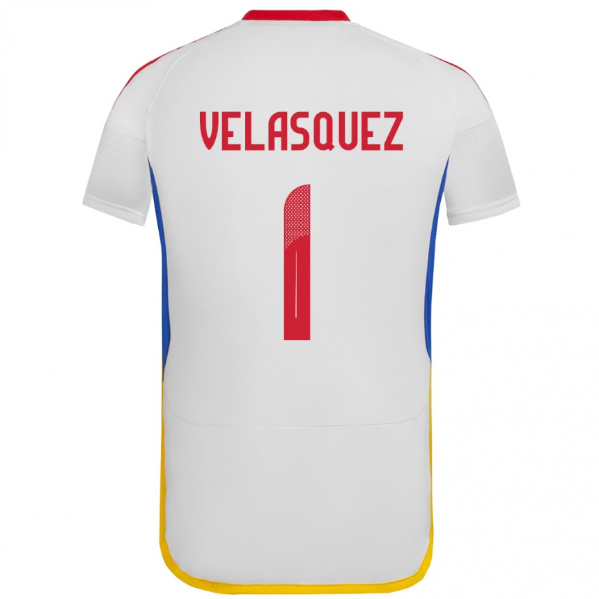 Kids Football Venezuela Yessica Velásquez #1 White Away Jersey 24-26 T-Shirt Uk