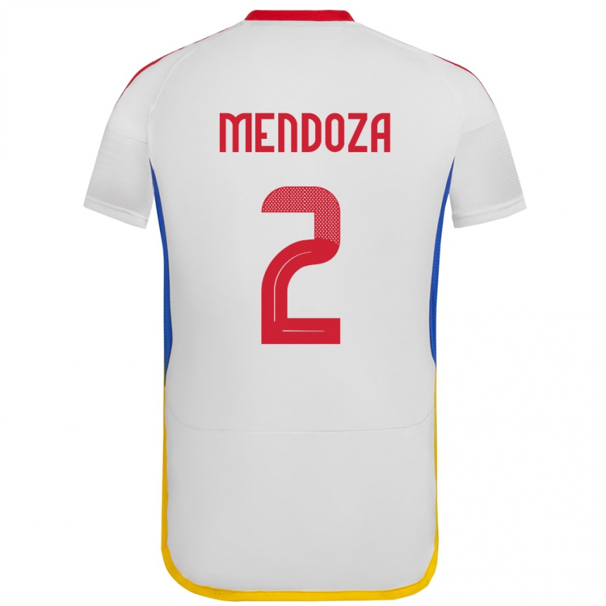 Kids Football Venezuela Rafanny Mendoza #2 White Away Jersey 24-26 T-Shirt Uk