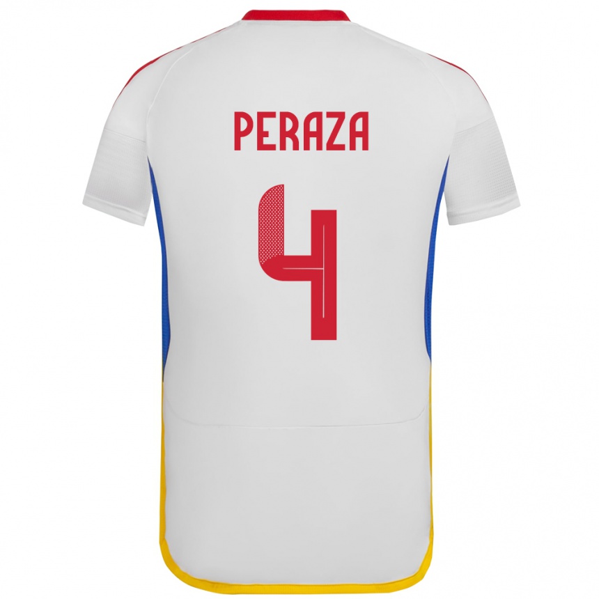 Kids Football Venezuela María Peraza #4 White Away Jersey 24-26 T-Shirt Uk