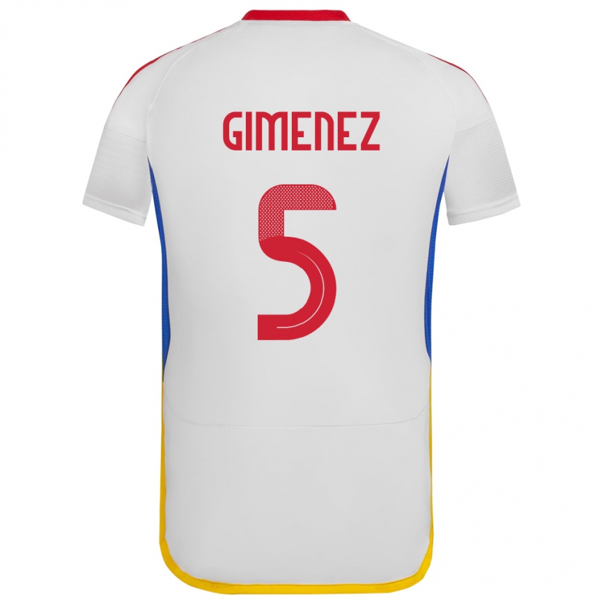 Kids Football Venezuela Yenifer Giménez #5 White Away Jersey 24-26 T-Shirt Uk