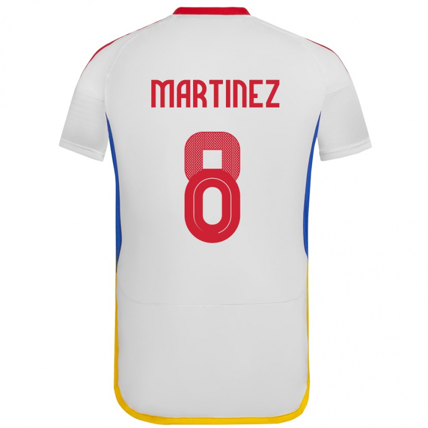 Kids Football Venezuela Bárbara Martínez #8 White Away Jersey 24-26 T-Shirt Uk