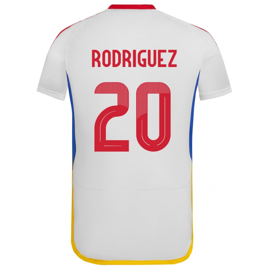 Kids Football Venezuela Dayana Rodríguez #20 White Away Jersey 24-26 T-Shirt Uk