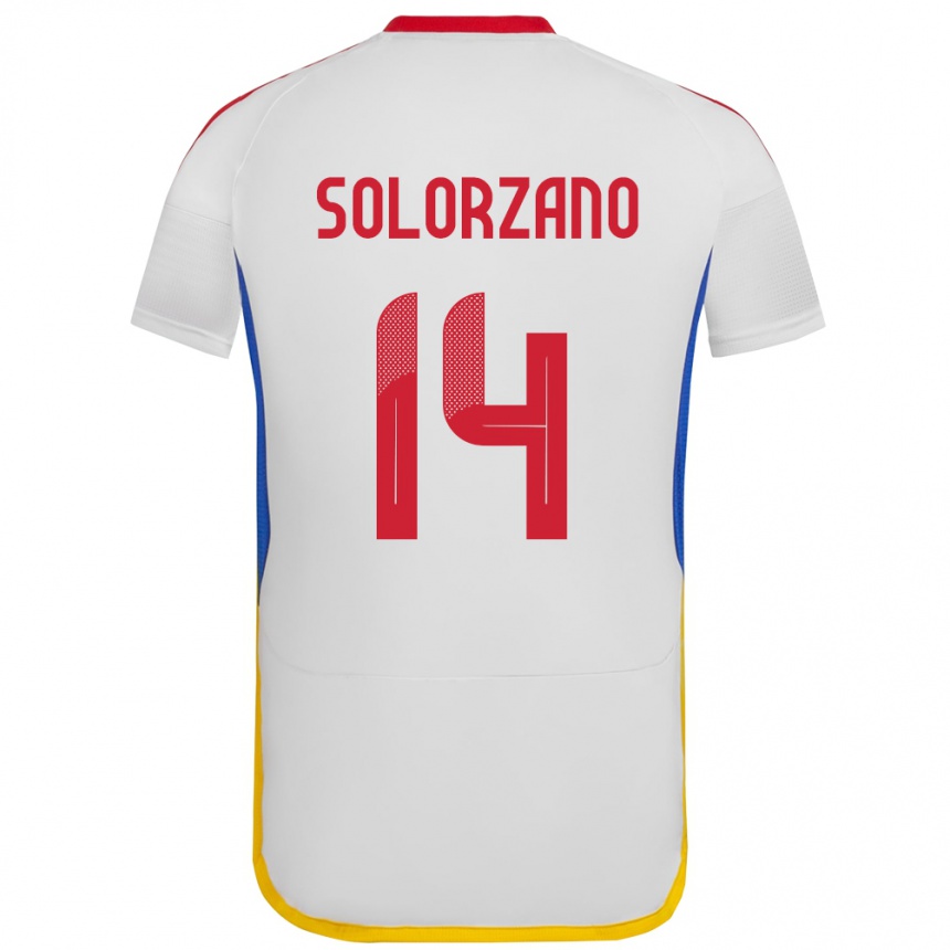 Kids Football Venezuela Fabiola Solórzano #14 White Away Jersey 24-26 T-Shirt Uk