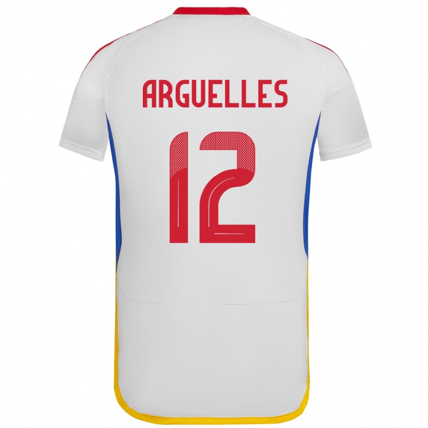 Kids Football Venezuela Wilmary Argüelles #12 White Away Jersey 24-26 T-Shirt Uk