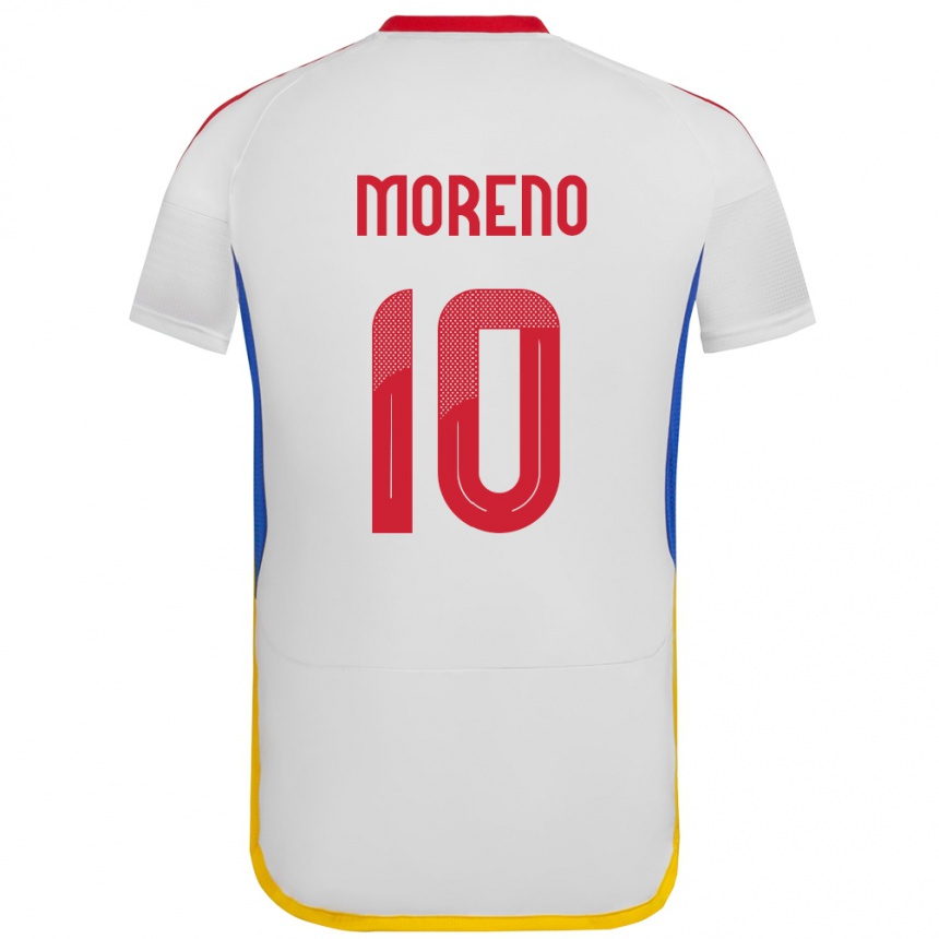 Kids Football Venezuela Yerliane Moreno #10 White Away Jersey 24-26 T-Shirt Uk