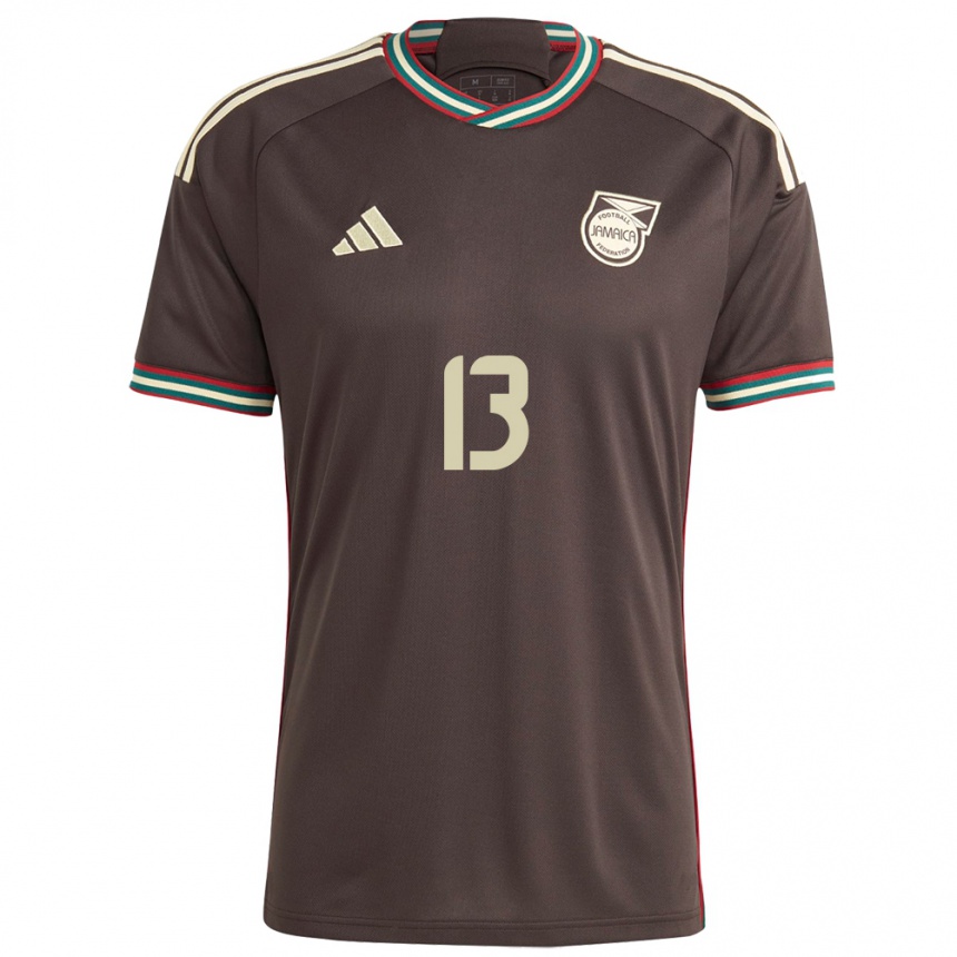 Kids Football Jamaica Allyson Swaby #13 Night Brown Away Jersey 24-26 T-Shirt Uk