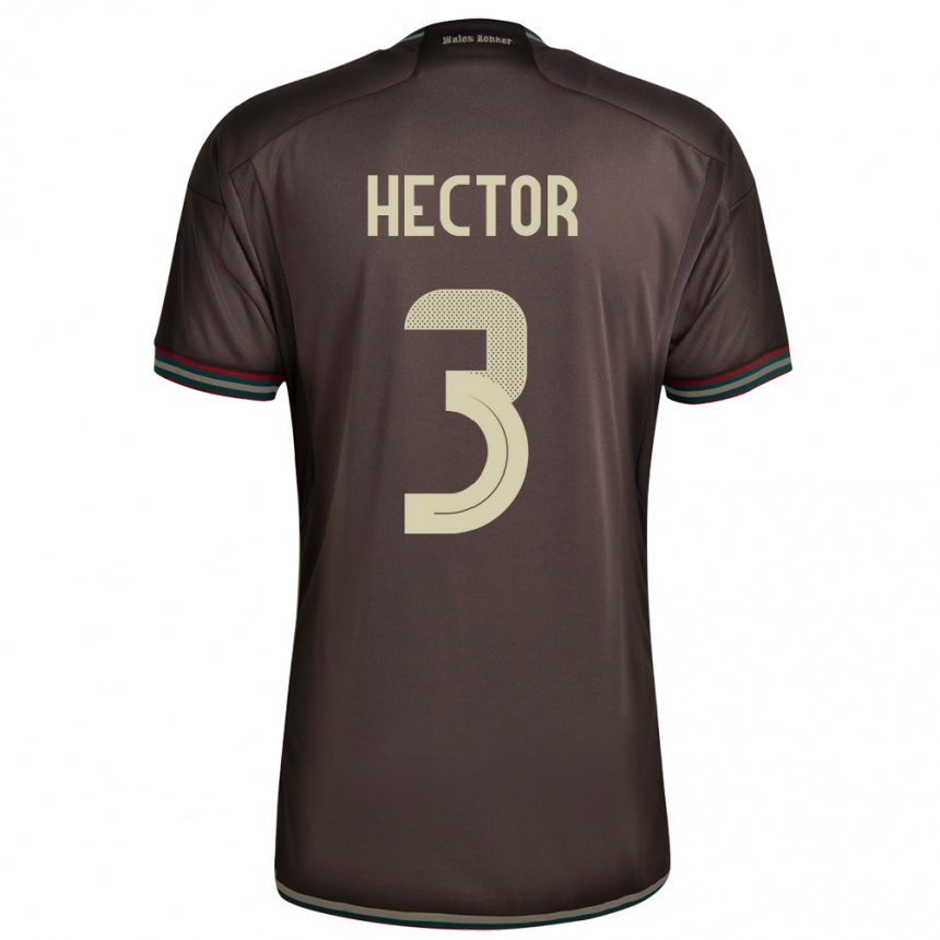 Kids Football Jamaica Michael Hector #3 Night Brown Away Jersey 24-26 T-Shirt Uk